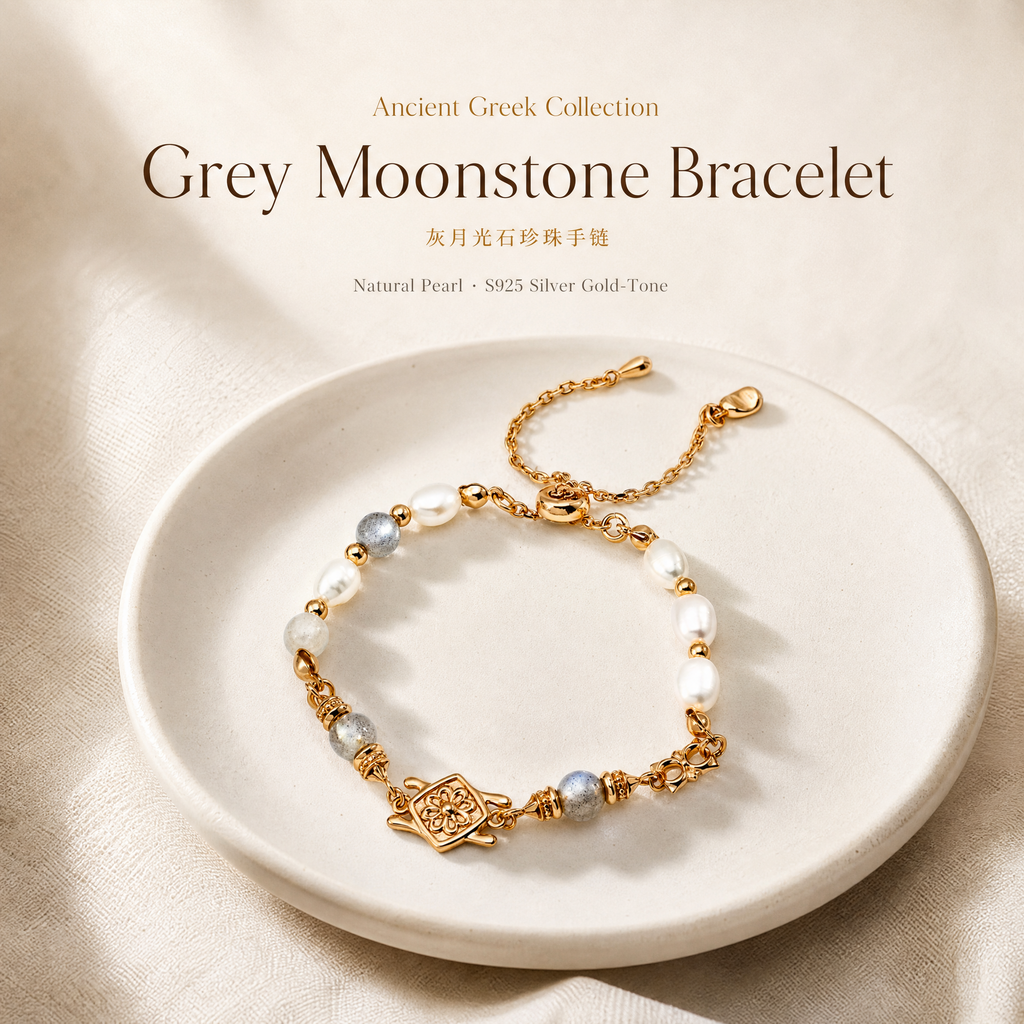 Selene Grey Moonstone Bracelet