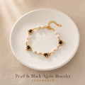 Natural Pearl & Black Agate Bracelet