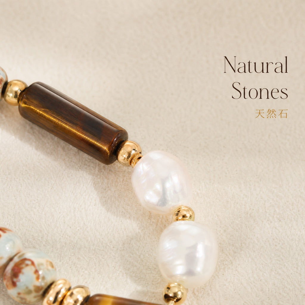 Natural Pearl & Tiger's Eye Bracelet
