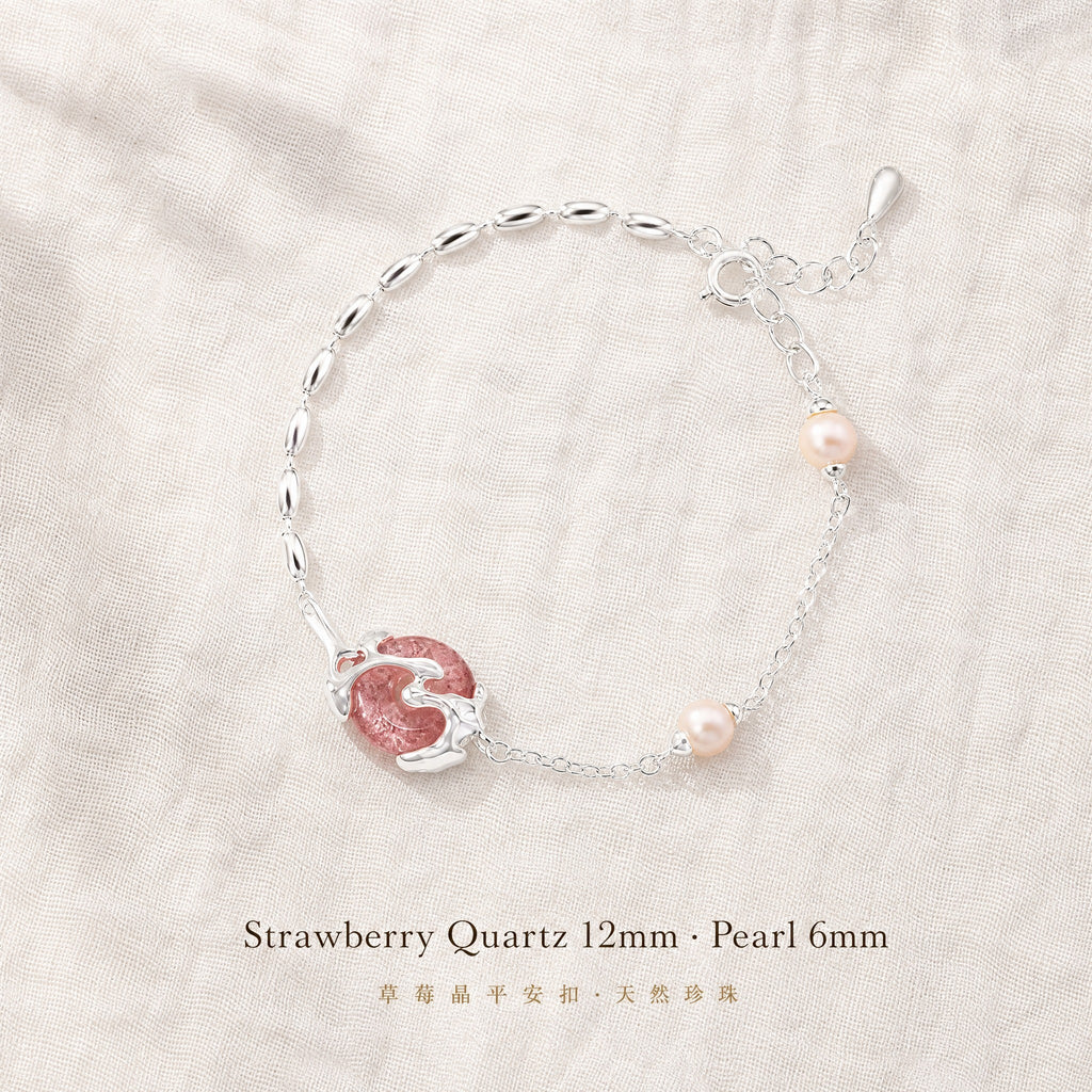 Sunset Glow Strawberry Quartz Bracelet