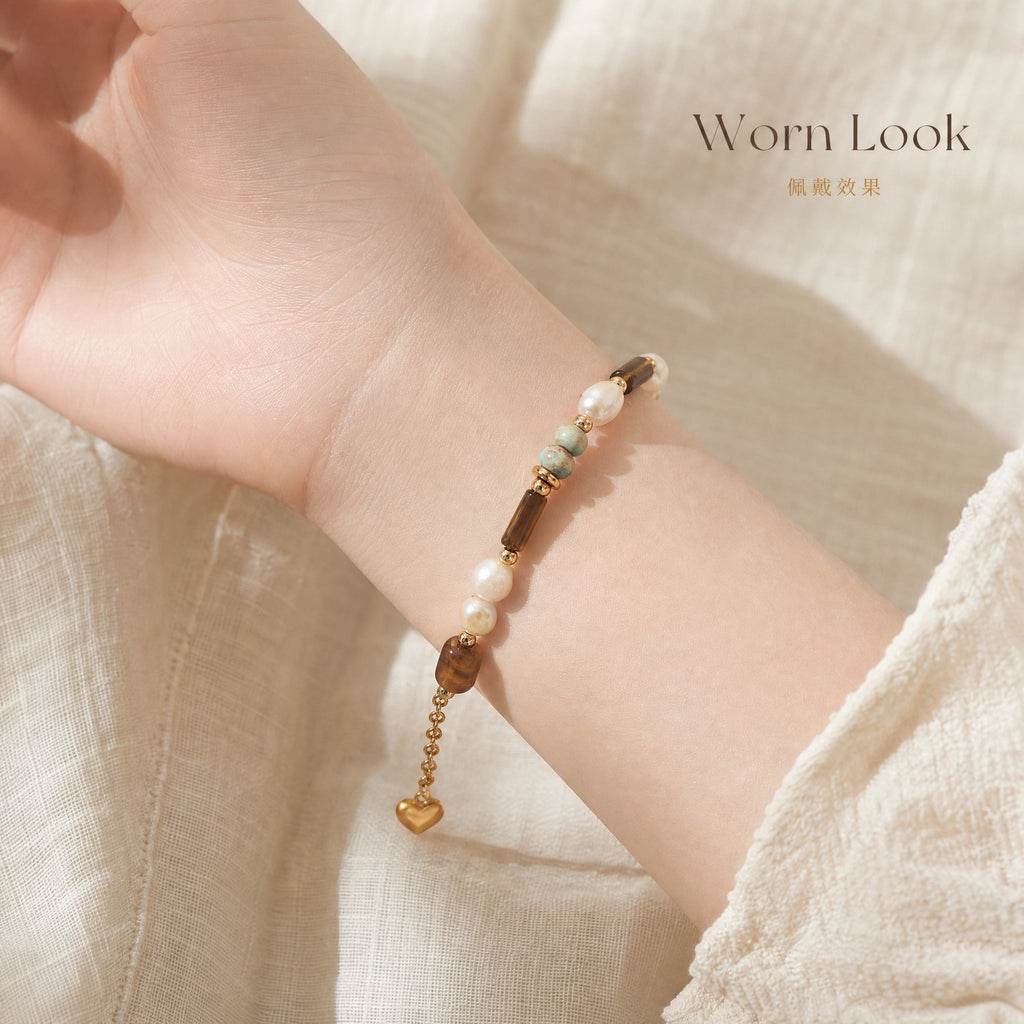 Natural Pearl & Tiger's Eye Bracelet