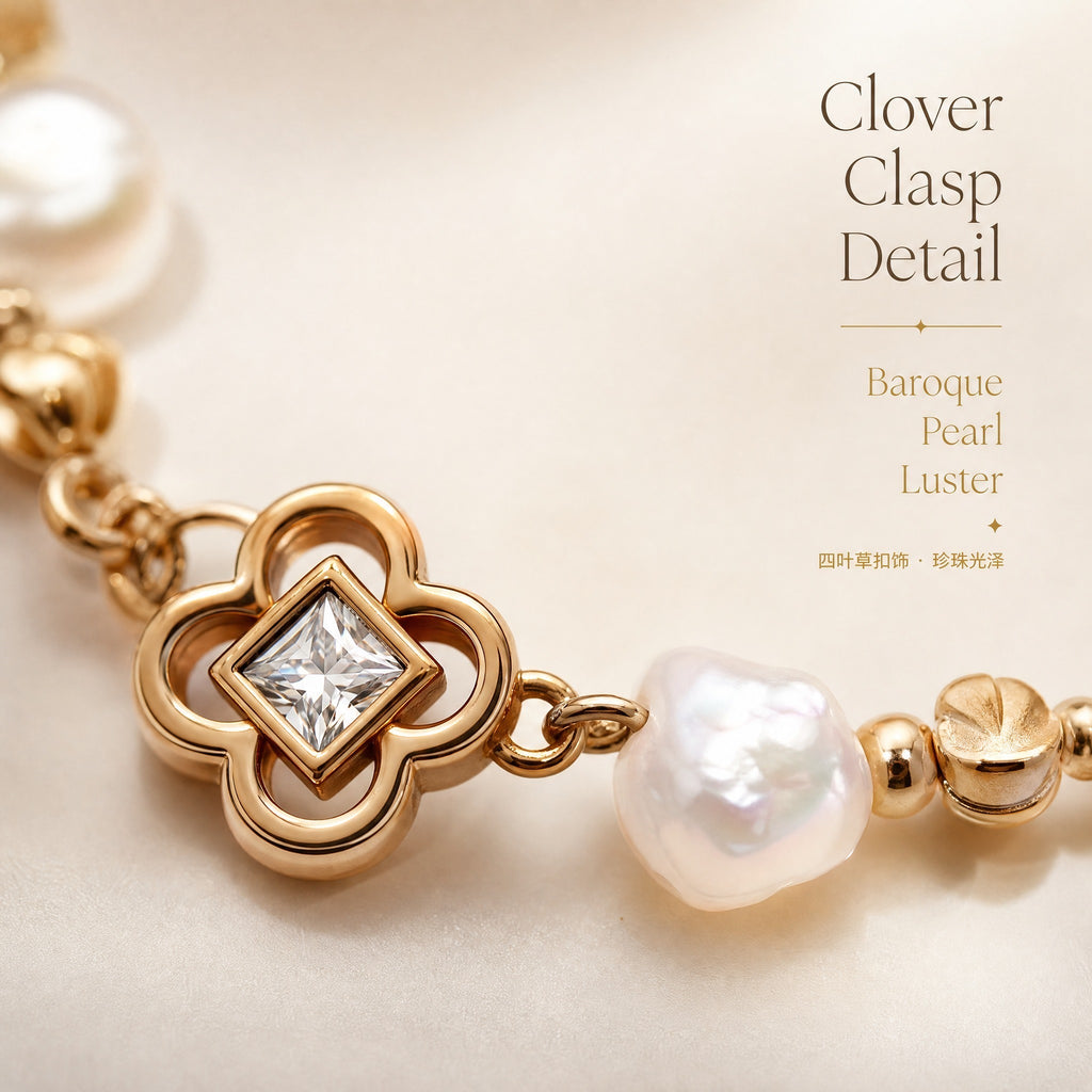 Lucky Clover Pearl Bracelet