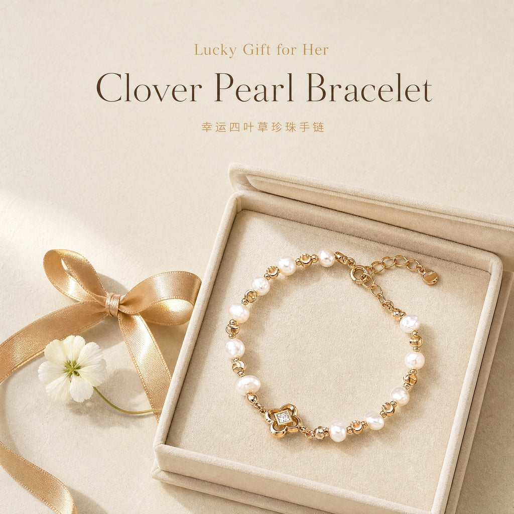 Lucky Clover Pearl Bracelet