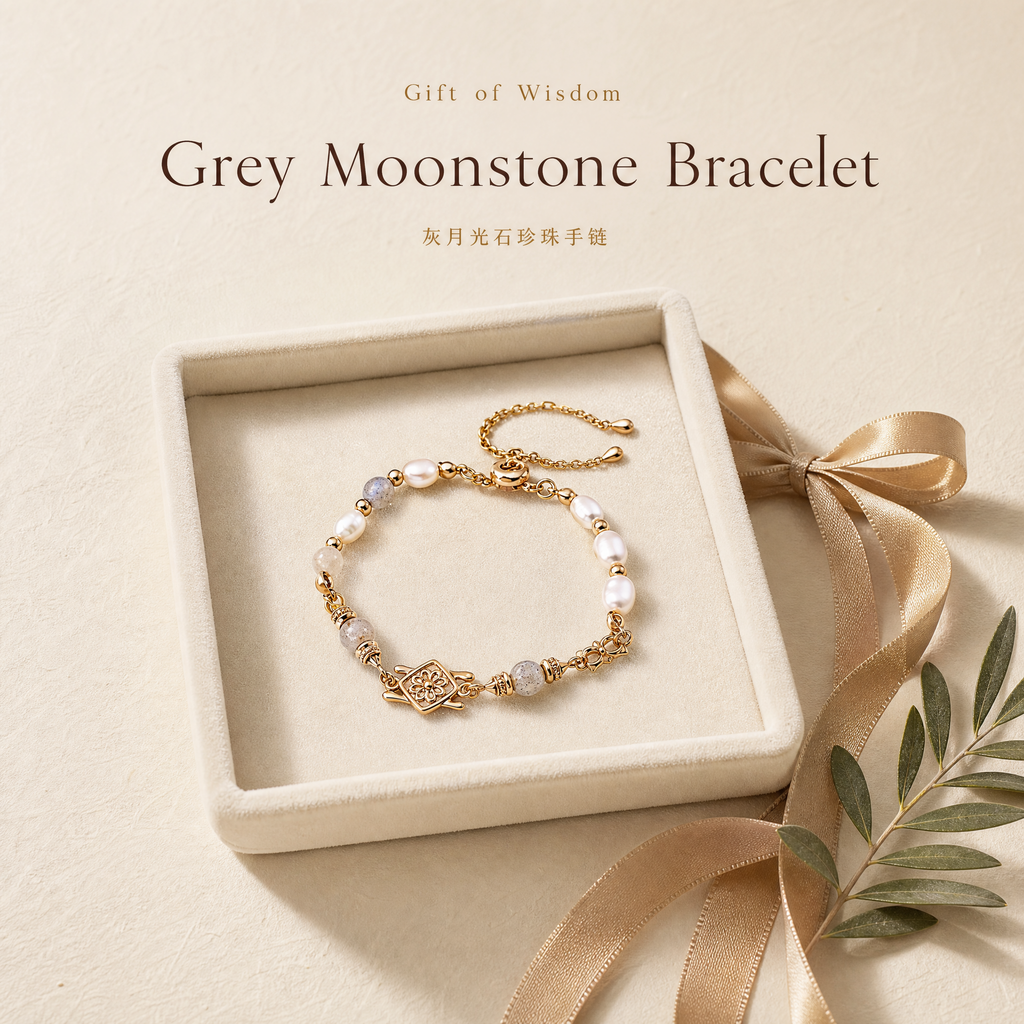 Selene Grey Moonstone Bracelet