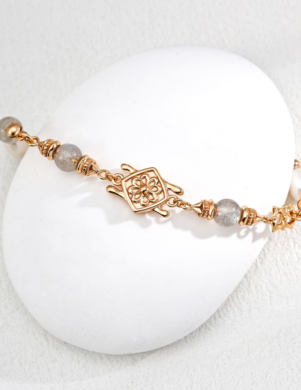 Selene Grey Moonstone Bracelet